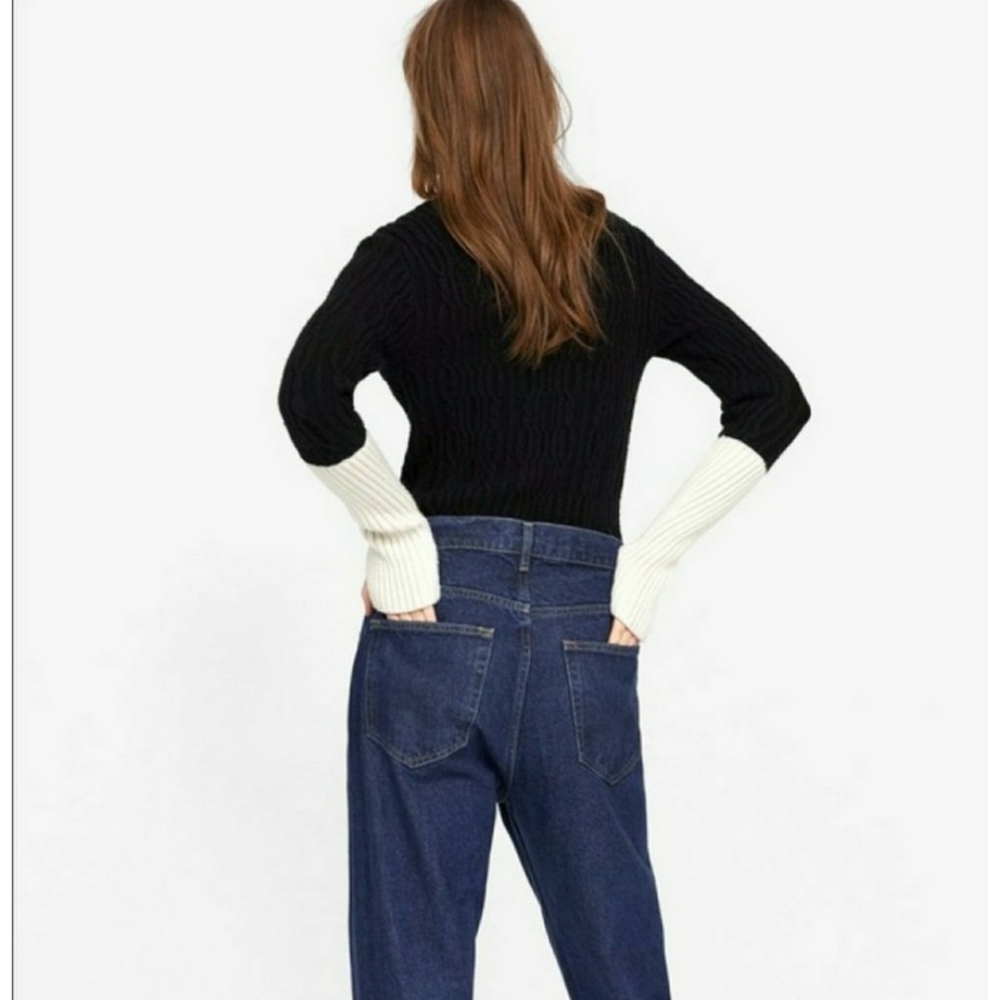 ZARA // cable knit color block turtleneck sweater - Picture 13 of 14